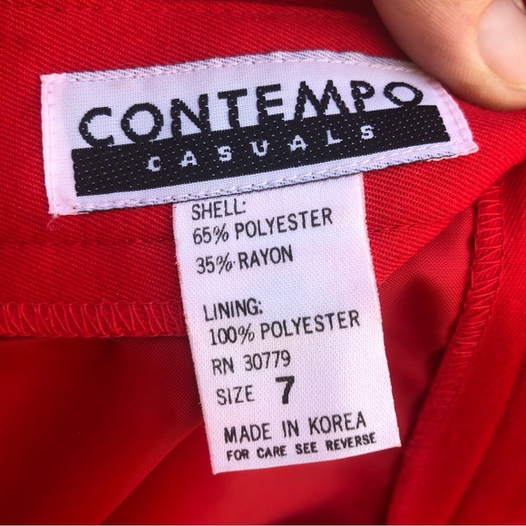 VTG red crop jacket top & skirt suit set 80's - Picture 7 of 9